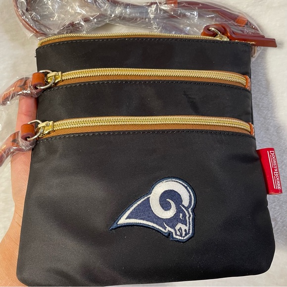 Dooney & Bourke NFL Rams N S Triple Zip Crossbody with ID holder NWT - Picture 6 of 12